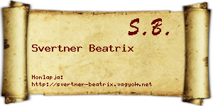 Svertner Beatrix névjegykártya
